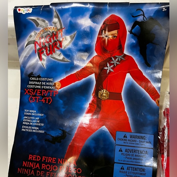 Child's Red Ninja Costume with Star Accessory - Picture 2 of 5